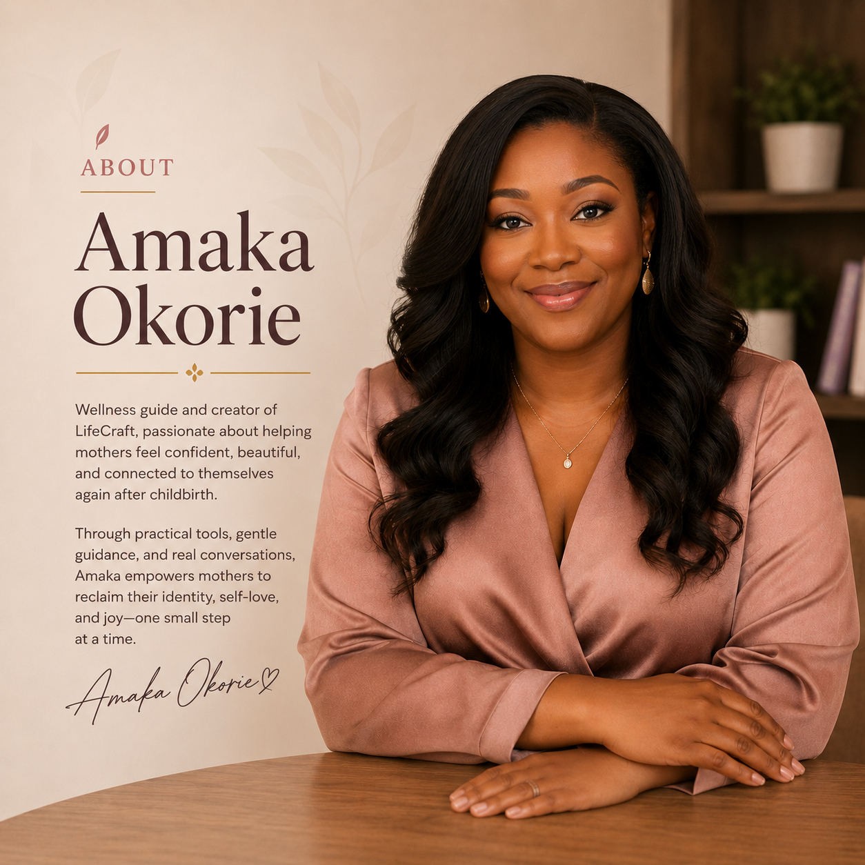 Warm personal photo of Amaka Okorie